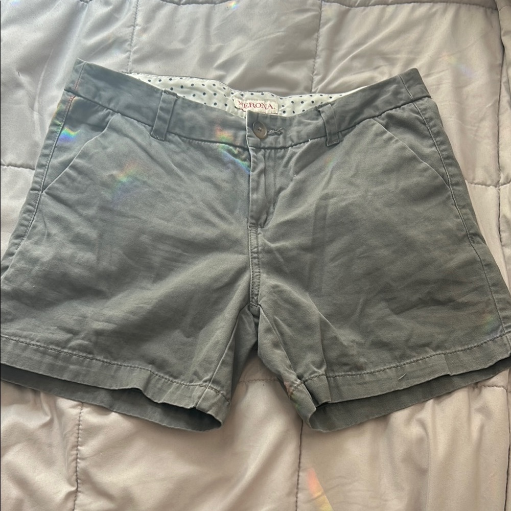 Merona Gray Bermuda Shorts Relaxed Fit Cotton Blend